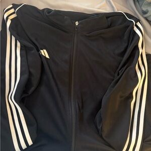 Adidas Black Zip-Up Jacket with White Logo